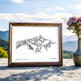 Mount Elbert line art, Mt Elbert Line Art, line art mountain drawing, line art mountain artwork, mountain artwork, mountain art, mountain drawing, mount elbert drawing, mount elbert art, mount elbert artwork, leadville artwork, leadville art, leadville mountains art