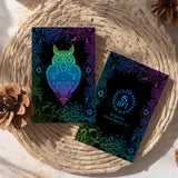 owl greeting card, owl card, floral card, floral greeting card, mandala card, mandala greeting card, mandala owl greeting card