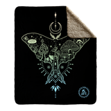 luna moth throw, luna moth blanket, mushroom throw, mushroom blanket, crescent moon throw, crescent moon blanket, scandinavian dotwork throw, scandinavian dotwork blanket, fair isle pattern throw, fair isle pattern blanket, feminine dotwork  throw, feminine dotwork blanket