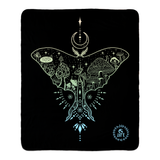 luna moth throw, luna moth blanket, mushroom throw, mushroom blanket, crescent moon throw, crescent moon blanket, scandinavian dotwork throw, scandinavian dotwork blanket, fair isle pattern throw, fair isle pattern blanket, feminine dotwork  throw, feminine dotwork blanket