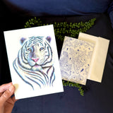 Chinese New Year greeting card, lunar new year greeting card, tiger greeting card, pantone greeting card, bengal tiger greeting card, year of the tiger greeting card, very peri color of the year greeting card, tattoo tiger greeting card, tattoo art greeting card, tiger tattoo greeting card
