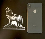 Eva night wolf sticker : wolf sticker, mt Eva sticker, wolf silhouette sticker, wolf howling sticker, full moon sticker, vinyl wolf sticker, wolf vinyl sticker, wolf bumper sticker, wolf decal