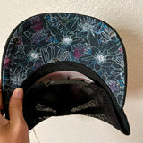 Purple Elevation Addict Hat; Are you an elevation addict?  This hat is for you, line art telluride hat, line art colorado flowers, colorado rockies hat, mountain hat, colorado hat, mountain trucker hat, colorado trucker hat, line art trucker hat
