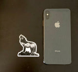 Eva night wolf sticker : wolf sticker, mt Eva sticker, wolf silhouette sticker, wolf howling sticker, full moon sticker, vinyl wolf sticker, wolf vinyl sticker, wolf bumper sticker, wolf decal