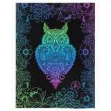 Miss Priscilla WizeAz - funny owl blanket, cute owl blanket, owl blanket, owl fleece blanket, owl minky blanket, henna owl blanket, mandala owl blanket