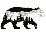 Bearing it in Colorado Sticker, bear sticker, mountain sticker, colorado mountain sticker, bear silhouette sticker, bear car sticker, bear bumper sticker, bear laptop sticker, bear computer sticker, bear vinyl sticker