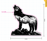 Eva night wolf sticker : wolf sticker, mt Eva sticker, wolf silhouette sticker, wolf howling sticker, full moon sticker, vinyl wolf sticker, wolf vinyl sticker, wolf bumper sticker, wolf decal