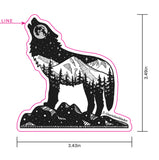 Eva night wolf sticker : wolf sticker, mt Eva sticker, wolf silhouette sticker, wolf howling sticker, full moon sticker, vinyl wolf sticker, wolf vinyl sticker, wolf bumper sticker, wolf decal