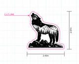 Eva night wolf sticker : wolf sticker, mt Eva sticker, wolf silhouette sticker, wolf howling sticker, full moon sticker, vinyl wolf sticker, wolf vinyl sticker, wolf bumper sticker, wolf decal
