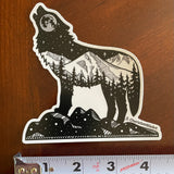 Eva night wolf sticker : wolf sticker, mt Eva sticker, wolf silhouette sticker, wolf howling sticker, full moon sticker, vinyl wolf sticker, wolf vinyl sticker, wolf bumper sticker, wolf decal