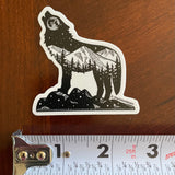 Eva night wolf sticker : wolf sticker, mt Eva sticker, wolf silhouette sticker, wolf howling sticker, full moon sticker, vinyl wolf sticker, wolf vinyl sticker, wolf bumper sticker, wolf decal