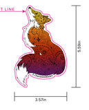 Fox with Henna and Paisley with some Mandelbrot mixed in.  Fox silhouette sticker, fox sticker, paisley fox sticker, Mandelbrot sticker, floral fox sticker, mandala fox, mandala sticker, paisley sticker, animal sticker
