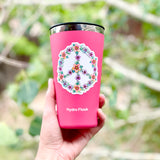 Peace Sign sticker, floral peace sign sticker,  hippy sticker, floral sticker, flower sticker, 60's sticker, flower power sticker