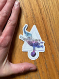 elephant sticker, yoga elephant sticker, elephant yoga sticker, yoga sticker, warrior 3 sticker, warrior III sticker, k2 sticker, mountain sticker, world sticker, tattoo sticker, mandala sticker, snowflake sticker, dancing elephant sticker, acrobat elephant sticker, gymnastics elephant sticker, elephant pose sticker, elephant on ball sticker, triangle sticker, circle sticker, die cut sticker