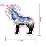 Wolf howling at a full moon with Galaxy inside and Maroon Bells mountain range in Aspen. Sticker, wolf sticker, wolf galaxy sticker, wolf silhouette sticker, wolf full moon sticker, galaxy sticker, full moon sticker