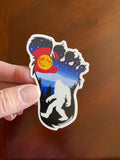Colorado flag Bigfoot sticker, colorado flag big foot sticker, colorado flag yeti sticker, colorado flag Sasquatch sticker, Colorado flag sticker, yeti sticker, Sasquatch sticker, Bigfoot sticker, big foot sticker, Bigfoot slap, big foot slap, yeti slap