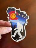 Colorado flag Bigfoot sticker, colorado flag big foot sticker, colorado flag yeti sticker, colorado flag Sasquatch sticker, Colorado flag sticker, yeti sticker, Sasquatch sticker, Bigfoot sticker, big foot sticker, Bigfoot slap, big foot slap, yeti slap