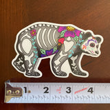 Bear Bones : Day of the Dead Bear sticker, candy skull bear sticker, sugar skull bear sticker, santa muerte bear sticker, Dia de Muertos soportar sticker, Dia de Muertos bear sticker, bear decal, bear laptop sticker, bear bumper sticker,