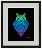 Meet Miss Priscilla WizeAz.  This owl is a smart ass, wise ass, smarty pants.  Owl with henna art, owl with mandala art, hidden star art, owl silhouette drawing, owl lover, owl art, owl drawing, mandala drawing, mandala art