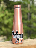 Moose with mountain range and crescent moon. Moose sticker, moose silhouette sticker, mountain sticker, colorado mountain sticker, crescent moon sticker, moose decal, moose car sticker, moose bumper sticker
