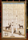 pyrography art : personalized family sign, family name sign, aspen tree art, deer family silhouettes, family home decor art, pyrography art, hand painted