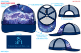 Competing for Attention Trucker Hat; mountain and galaxy, vail hat, vail trucker hat, vail mountain hat