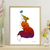 Fox with Henna and Paisley with some Mandelbrot mixed in. colorado artist, colorado art, colorado artwork, fox silhouette art, butterfly silhouette art, fox silhouette drawing, butterfly silhouette drawing, mandala art, mandala drawing, foxy lady art, foxy lady drawing