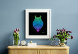 Meet Miss Priscilla WizeAz. This owl is a smart ass, wise ass, smarty pants. Owl with henna art, owl with mandala art, hidden star art, owl silhouette drawing, owl lover, owl art, owl drawing, mandala drawing, mandala art