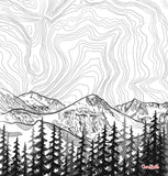 Mt. Eva with Contour Lines blanket, colorado landscape blanket, colorado landscape fleece blanket, contour lines blanket, contour lines fleece blanket, hand drawn mountain blanket, colorado artist, colorado art, colorado artwork, colorado blanket, colorado mountain blanket