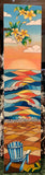 relaxing beach hand painted art, adirondack chair on beach art, sunset over line art ocean art, plumeria tree art