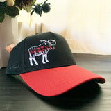 Moose ; Buffalo Plaid, Dad Hat, Trucker Hat, Plaid Moose with Lake Dillon 10 Mile Mountain Range Baseball Hat, moose dad hat, moose baseball hat, plaid moose hat