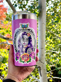 Day of the dead sticker, Dia de Muertos sticker, candy skull sticker, sugar skull sticker, American traditional woman sticker, sailor jerry sticker, old school tattoo sticker, old school butterfly sticker, old school roses sticker, Santa Murete sticker