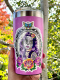 Day of the dead sticker, Dia de Muertos sticker, candy skull sticker, sugar skull sticker, American traditional woman sticker, sailor jerry sticker, old school tattoo sticker, old school butterfly sticker, old school roses sticker, Santa Murete sticker