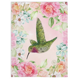 Hummingbird with Henna, Mandelbrot, Paisley designs inside, hummingbird silhouette blanket, bird silhouette throw, hummingbird throw, hummingbird blanket