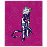 of the dead mountain lion blanket, sugar skull mountain lion blanket, sugar skull cat blanket, day of the dead cat blanket, cat blanket, cat fleece blanket, cat throw blanket, columbine blanket, sacred heart blanket, dia de los muertos leona blanket, dia de los muertos lion blanket, lion fleece blanket, lion throw blanket