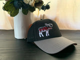 Moose ; Buffalo Plaid, Dad Hat, Trucker Hat, Plaid Moose with Lake Dillon 10 Mile Mountain Range Baseball Hat
