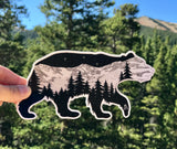 Bearing it in Colorado Sticker, bear sticker, mountain sticker, colorado mountain sticker, bear silhouette sticker, bear car sticker, bear bumper sticker, bear laptop sticker, bear computer sticker, bear vinyl sticker
