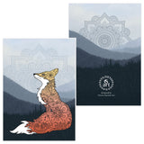Misty Mountain Mandala Fox Greeting Card; Greeting Card, colorado artist, colorado art, colorado artwork, fox card, mountain card, mandala card, misty mountain card, fox greeting card, mandala greeting card, mountain greeting card, card with fox, card with mountain, thank you card, congratulations card