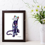 mountain lion, mountain lion art, mountain lion drawing, day of the dead mountain lion, sugar skull mountain lion, sugar skull cat, day of the dead cat, cat drawing, mountain lion drawing, columbine drawing, sacred heart drawing, dia de los muertos leona, dia de los muertos lion, lion drawing, lion art