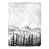 Mt. Eva with Contour Lines blanket, colorado landscape blanket, colorado landscape fleece blanket, contour lines blanket, contour lines fleece blanket, hand drawn mountain blanket, colorado artist, colorado art, colorado artwork, colorado blanket, colorado mountain blanket
