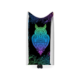 Miss Priscilla WizeAz - funny owl blanket, cute owl blanket, owl blanket, owl fleece blanket, owl minky blanket, henna owl blanket, mandala owl blanket