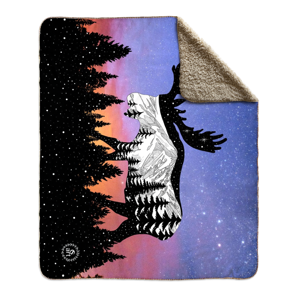 Moose fleece online blanket