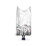 50x60: Mt. Eva with Contour Lines blanket, colorado landscape blanket, colorado landscape fleece blanket, contour lines blanket, contour lines fleece blanket, hand drawn mountain blanket, colorado artist, colorado art, colorado artwork, colorado blanket, colorado mountain blanket