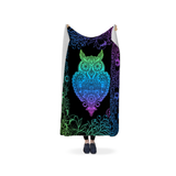 Miss Priscilla WizeAz - funny owl blanket, cute owl blanket, owl blanket, owl fleece blanket, owl minky blanket, henna owl blanket, mandala owl blanket