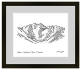 Aspen Highlands Bowl line art, Aspen Highlands illustration, Aspen ski art, Colorado mountain line art, Aspen black and white print, Highlands Bowl drawing, Maroon Bells line art, Aspen wall art, Ski Colorado artwork, Aspen minimalist print, Mountain ski decor, Aspen fine art print, Colorado skiing illustration, Steep terrain artwork, Aspen Highlands Bowl decor