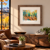 Autumn Sugar, autumn cycling art, mountain bike painting, gravel bike art, Bentonville Arkansas art, Big Sugar bike race, Little Sugar bike race, fall foliage painting, autumn forest artwork, mountain biking wall art, cycling wall decor, colorful autumn landscape, Ozarks fall colors, cyclist painting, outdoor adventure art, original acrylic painting, impressionist autumn art, abstract realism, nature-inspired artwork, fall mountain biking, biking gift for cyclists, cycling enthusiast gift, hidden heart