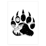 bear greeting card, bear paw greeting card, colorado mountain greeting card, stipple bear and mountain greeting card, colorado greeting card, bear silhouette greeting card, night sky greeting card, stars greeting card, constellation greeting card