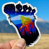 Colorado flag sticker, yeti sticker, Sasquatch sticker, Bigfoot sticker, big foot sticker, Bigfoot slap, big foot slap, yeti slap, squatch sticker, squatch slap, glitter sticker, glitter big foot sticker