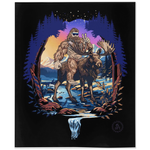 bigfoot riding moose blanket, yeti riding moose blanket, Sasquatch riding moose blanket, Squatch riding moose blanket, bigfoot blanket, yeti blanket, sasquatch blanket, squatch blanket, bigfoot peace sign blanket, yeti peace sign blanket, sasquatch peace sign blanket, squatch peace sign blanket, moose blanket, mountain blanket, mountain and river blanket, snowy mountain blanket, colorado blanket, bigfoot wearing sunglasses blanket, yeti wearing sunglasses blanket, funny bigfoot blanket, funny moose blanket
