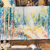 Autumn Sugar, autumn cycling art, mountain bike painting, gravel bike art, Bentonville Arkansas art, Big Sugar bike race, Little Sugar bike race, fall foliage painting, autumn forest artwork, mountain biking wall art, cycling wall decor, colorful autumn landscape, Ozarks fall colors, cyclist painting, outdoor adventure art, original acrylic painting, impressionist autumn art, abstract realism, nature-inspired artwork, fall mountain biking, biking gift for cyclists, cycling enthusiast gift, hidden heart